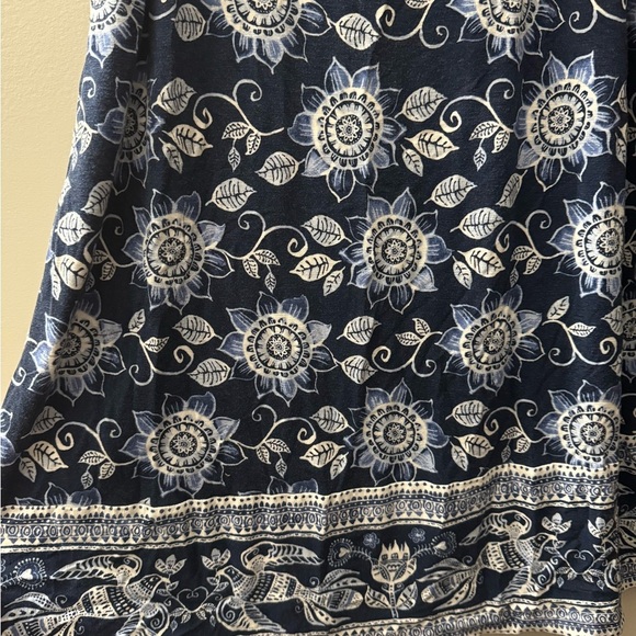 J.Jill Off The Shoulder Navy Blue Floral Dress - Picture 2 of 6